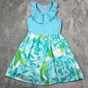 Lilly Pulitzer Dress Girls XL Little Loraine Floral Poolside First Impressions